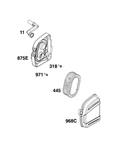 Air Cleaner Group Diagram and Parts List for 104M05-0064-H5 100000 - 19Z999 Briggs and Stratton Engine